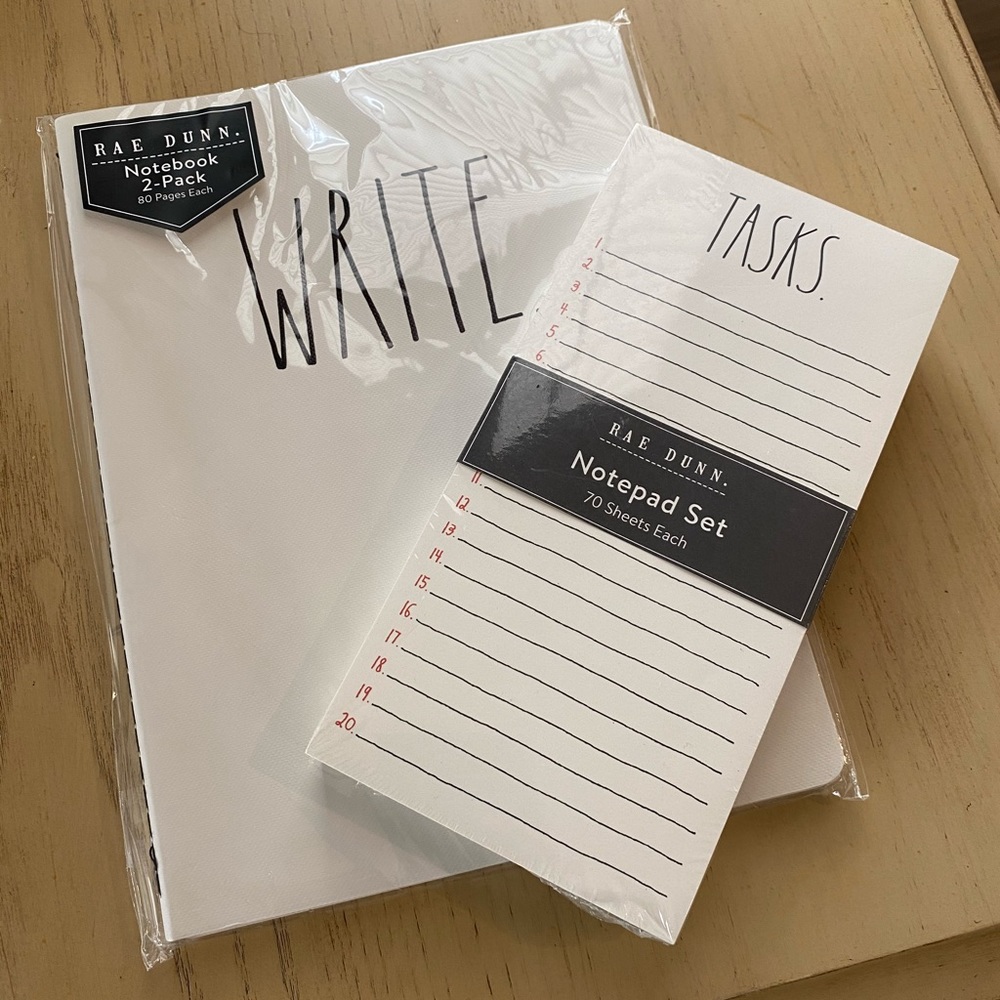 Rae Dunn 📝 2notebooks and 2notepads. NWT